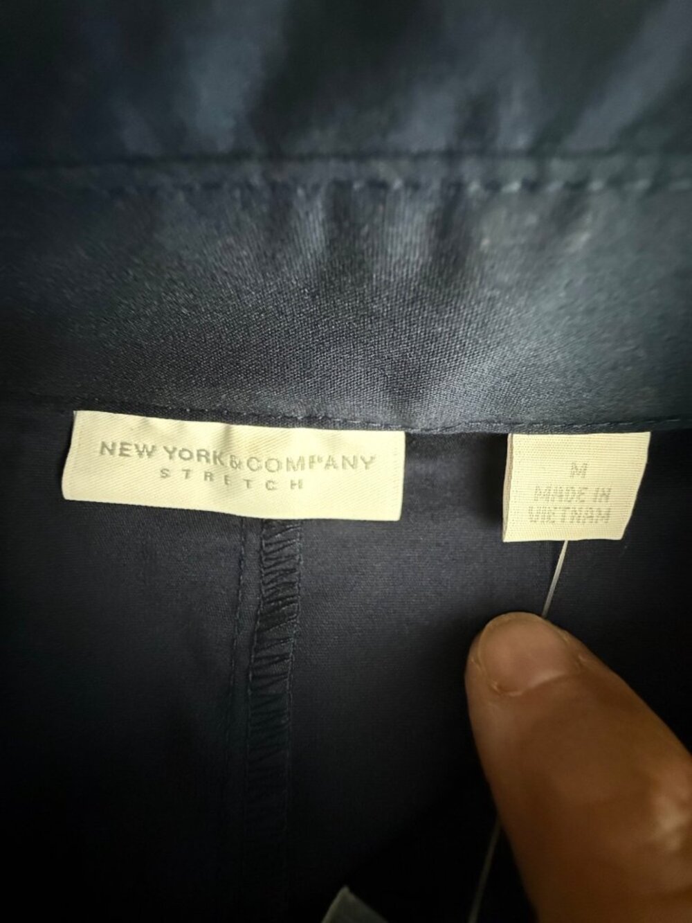 New York & Company Navy Sleeveless Button-Down Shirt Dress M Cotton Blend - Picture 5 of 7